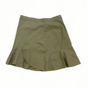 madewell green ruffle skirt